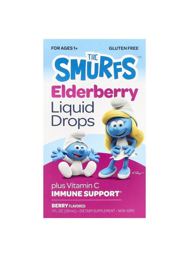 Elderberry Liquid Drops, Ages 1+, Berry, 1 fl oz (30 ml)